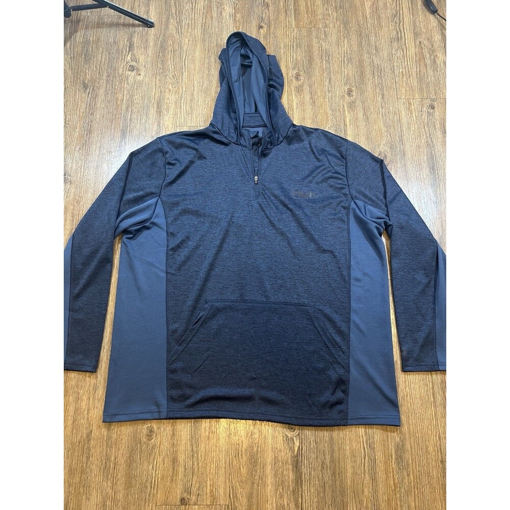 Huk Icon Coldfront Hoodie Men 2XL Blue Performance Fishing Quarter Zip Pullover